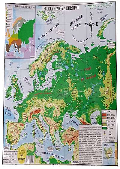 Harta fizica a Europei si Harta politica a Europei