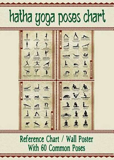 Hatha Yoga Poses Chart: 60 Common Yoga Poses and Their Names - A Reference Guide to Yoga Asanas (Postures) -- 8.5 X 11' Full-Color 4-Panel Pam, Paperback