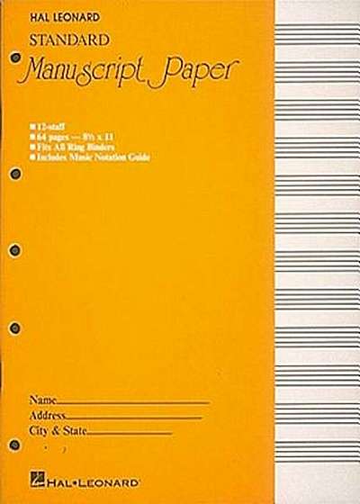 Coperta cărții Standard Manuscript Paper ( Yellow Cover), Paperback