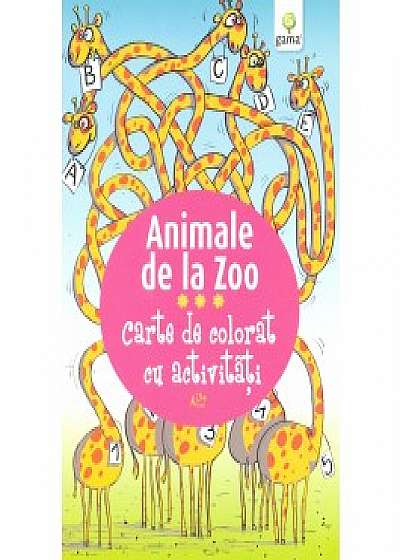 Animale de la zoo. Carte de colorat cu activitati