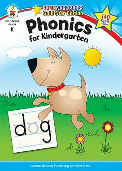Phonics for Kindergarten, Grade K: Gold Star Edition, Paperback