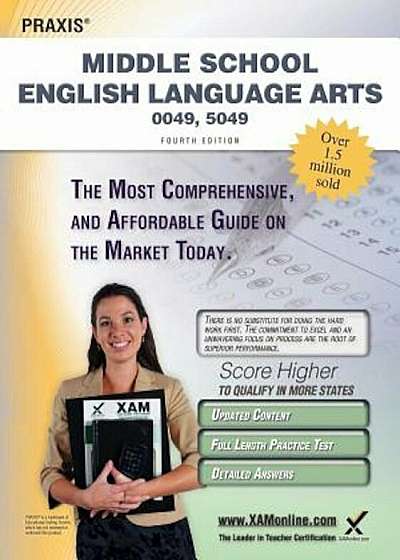 Praxis Middle School English Language Arts 0049, 5049 Teacher Certification Study Guide Test Prep, Paperback