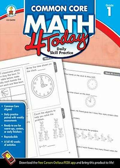 Common Core Math 4 Today, Grade 1: Daily Skill Practice, Paperback