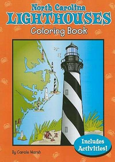 North Carolina Lighthouses Coloring Book, Paperback