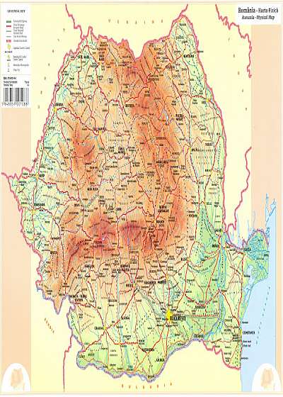 Plansa harta Romania A3 fata/verso