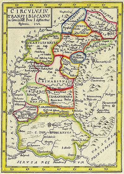 Harta Maramures, Crisana si Banat 1751