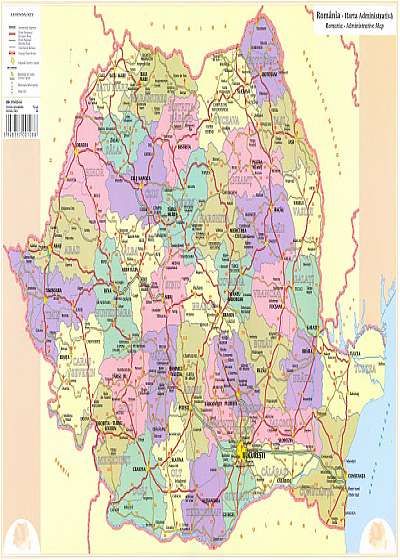 Plansa harta Romania A4 fata/verso