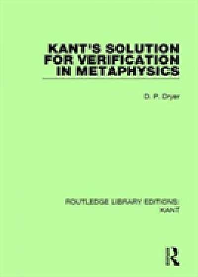 Coperta cărții KANT S SOLUTION RLE KANT