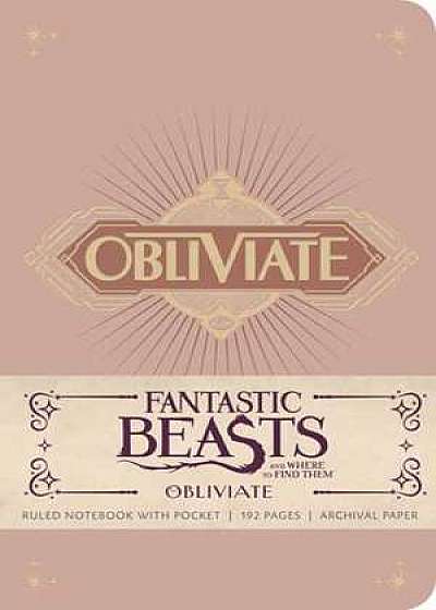 Fantastic Beasts and Where to Find Them Hardcover Ruled Notebook Obliviate