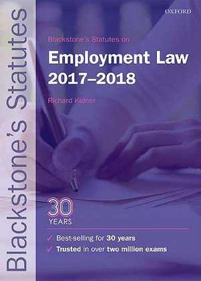 Blackstone's Statutes on Employment Law 2017-2018