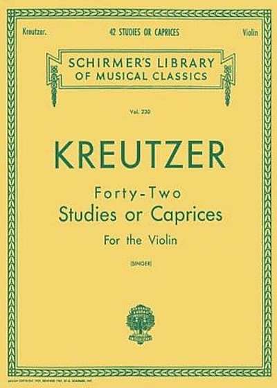 Kreutzer Forty-Two Studies or Caprices for the Violin, Paperback
