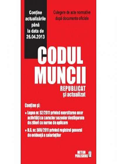 Coperta cărții Codul muncii actualizat