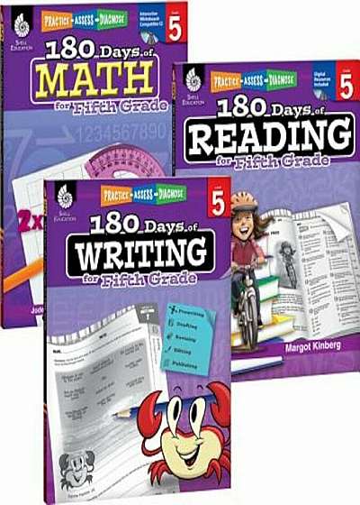 180 Days of Reading, Writing and Math for Fifth Grade, Paperback