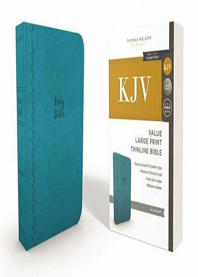 KJV, Thinline Bible, Large Print, Imitation Leather, Red Letter Edition, Hardcover