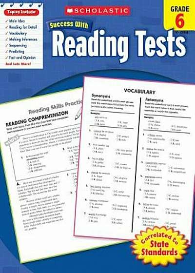 Reading Tests, Grade 6, Paperback