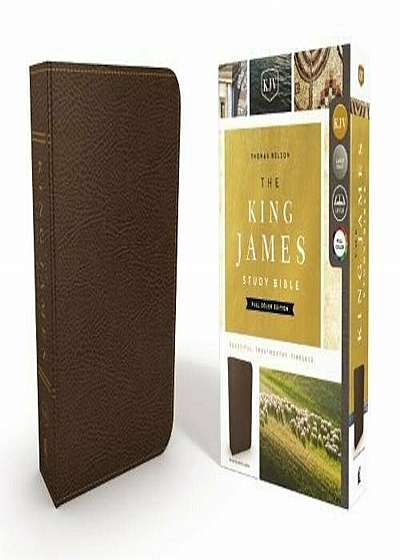 The King James Study Bible, Bonded Leather, Brown, Full-Color Edition, Hardcover