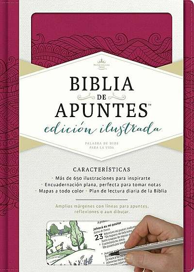 Rvr 1960 Biblia de Apuntes, Edicion Ilustrada, Simil Piel Rosado, Hardcover