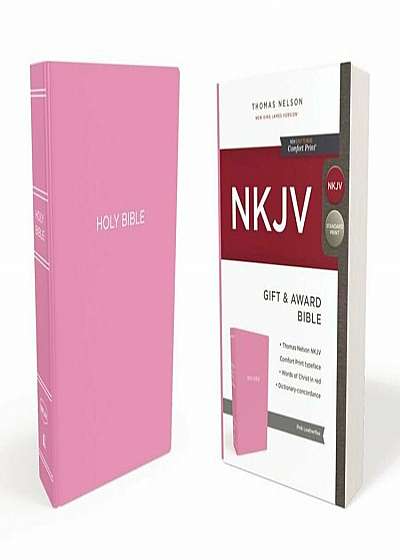 NKJV, Gift and Award Bible, Leather-Look, Pink, Red Letter Edition, Paperback