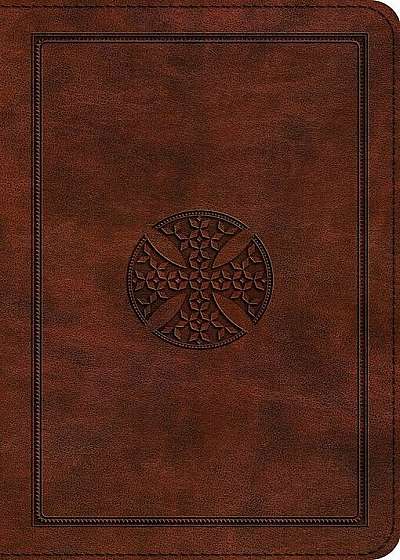 ESV Large Print Compact Bible (Trutone, Brown, Mosaic Cross Design), Hardcover