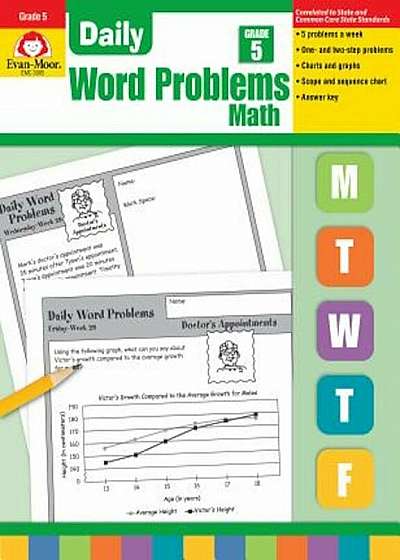 Daily Word Problems, Grade 5 Math, Paperback