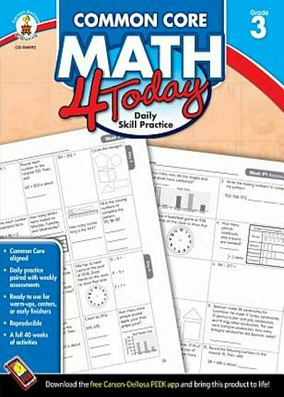 Common Core Math 4 Today, Grade 3: Daily Skill Practice, Paperback