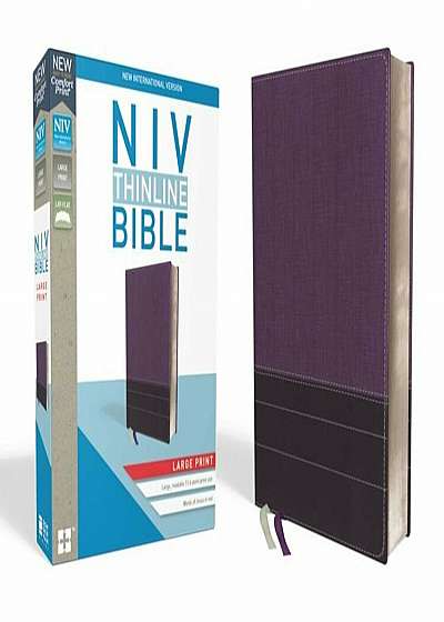 NIV, Thinline Bible, Large Print, Imitation Leather, Purple, Red Letter Edition, Hardcover
