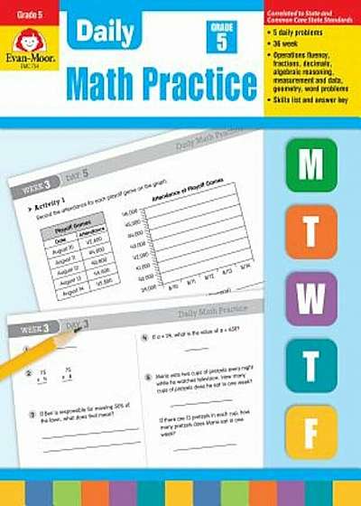 Daily Math Practice, Grade 5, Paperback
