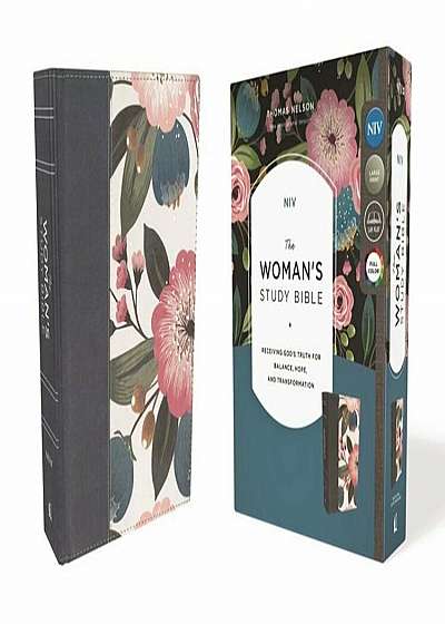 NIV, the Woman's Study Bible, Cloth Over Board, Blue Floral, Full-Color: Receiving God's Truth for Balance, Hope, and Transformation, Hardcover