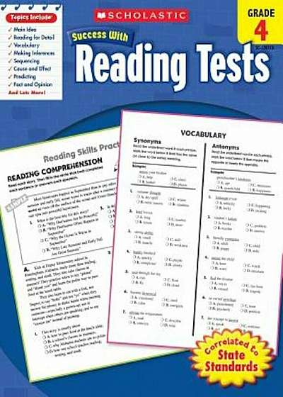 Reading Tests, Grade 4, Paperback