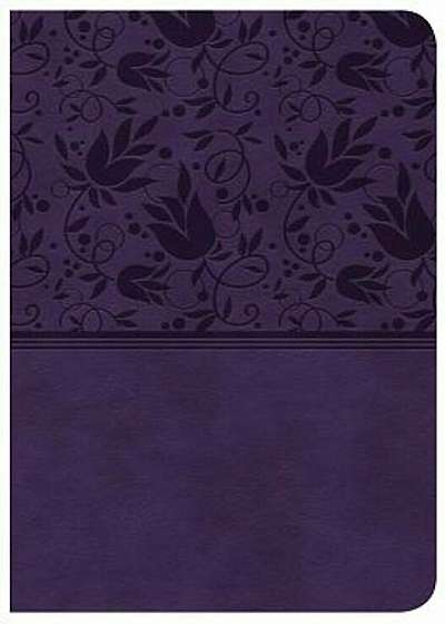 CSB Large Print Compact Reference Bible, Purple Leathertouch, Hardcover