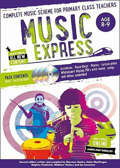 Music Express: Age 8-9 (Book + 3cds + DVD-ROM): Complete Music Scheme for Primary Class Teachers, Hardcover