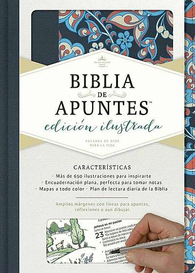 Rvr 1960 Biblia de Apuntes, Edicion Ilustrada, Tela En Rosado y Azul, Hardcover