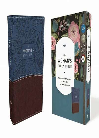 NIV, the Woman's Study Bible, Imitation Leather, Blue/Brown, Full-Color: Receiving God's Truth for Balance, Hope, and Transformation, Hardcover