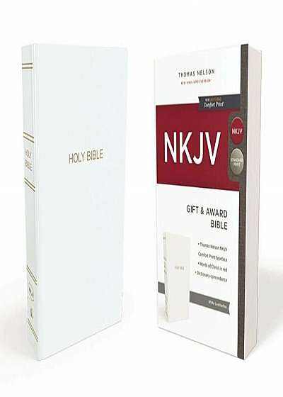 NKJV, Gift and Award Bible, Leather-Look, White, Red Letter Edition, Hardcover