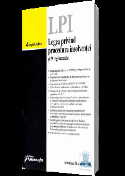 Coperta cărții Legea privind procedura insolventei si 9 legi uzuale