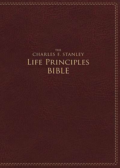 NIV, the Charles F. Stanley Life Principles Bible, Imitation Leather, Burgundy, Indexed, Red Letter Edition, Hardcover