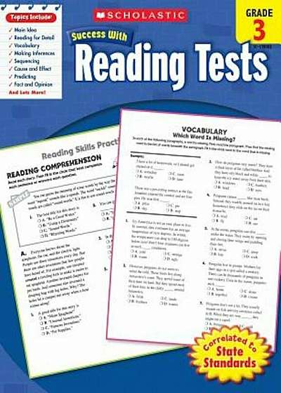 Reading Tests, Grade 3, Paperback