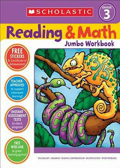 Reading & Math Jumbo Workbook: Grade 3, Paperback