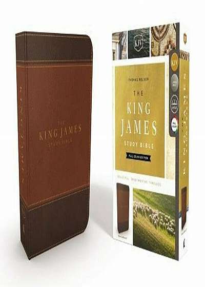 The King James Study Bible, Imitation Leather, Brown, Full-Color Edition, Hardcover