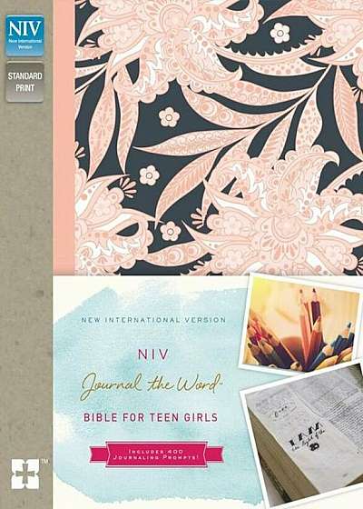 NIV, Journal the Word Bible for Teen Girls, Hardcover, Pink Floral: Includes Hundreds of Journaling Prompts!, Hardcover