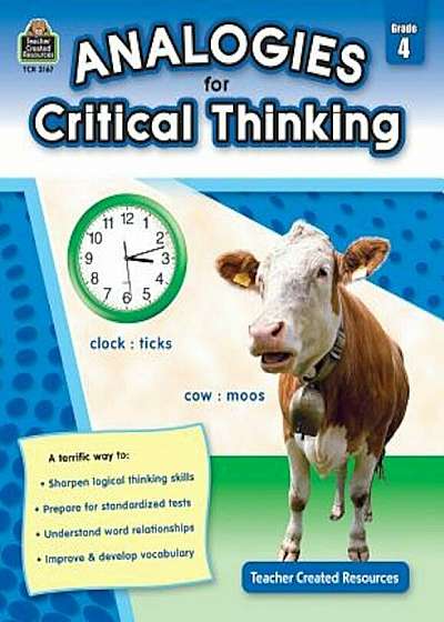 Analogies for Critical Thinking Grade 4, Paperback