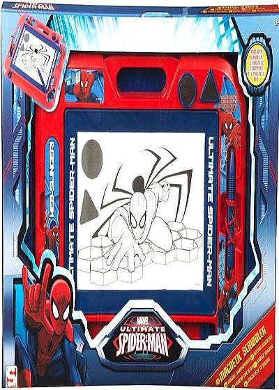 Set Medium Magnetic Scribbler + Carte Spider-Man. 40 de autocolante, jocuri şi pagini de colorat