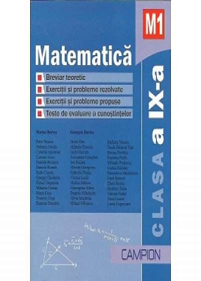 Matematica M1 Clasa a IX-a. Culegere de exercitii si probleme