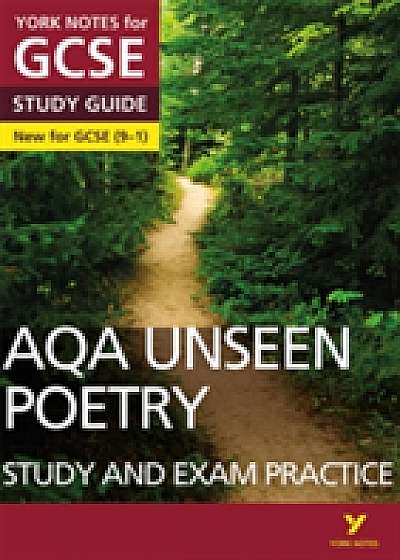 Coperta cărții AQA English Literature Unseen Poetry Study and Exam Practice: York Notes for GCSE (9-1)