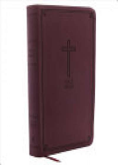 KJV, Reference Bible, Personal Size Giant Print, Imitation Leather, Burgundy, Indexed, Red Letter Edition, Comfort Print