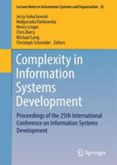 Coperta cărții Complexity in Information Systems Development