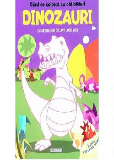 Carti de colorat cu abtibilduri - Dinozauri