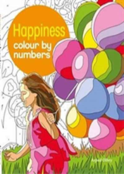 Coperta cărții Happiness Colour by Numbers