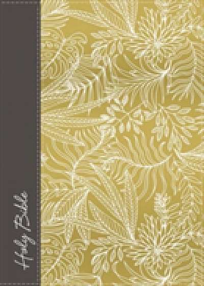Coperta cărții NKJV, Reference Bible, Compact, Large Print, Cloth over Board, Yellow/Gray, Red Letter Edition