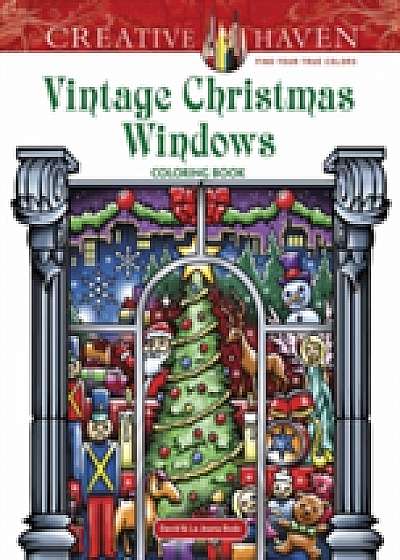 Creative Haven Vintage Christmas Windows Coloring Book